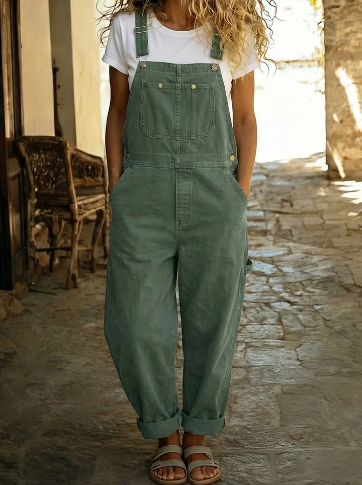 Rose™ - Salopette fluide en coton avec finitions délicates